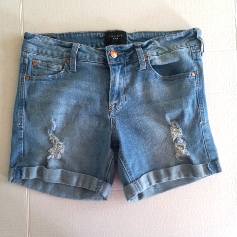 Celebrity Pink distressed shorts size 7/28 with rolled hem